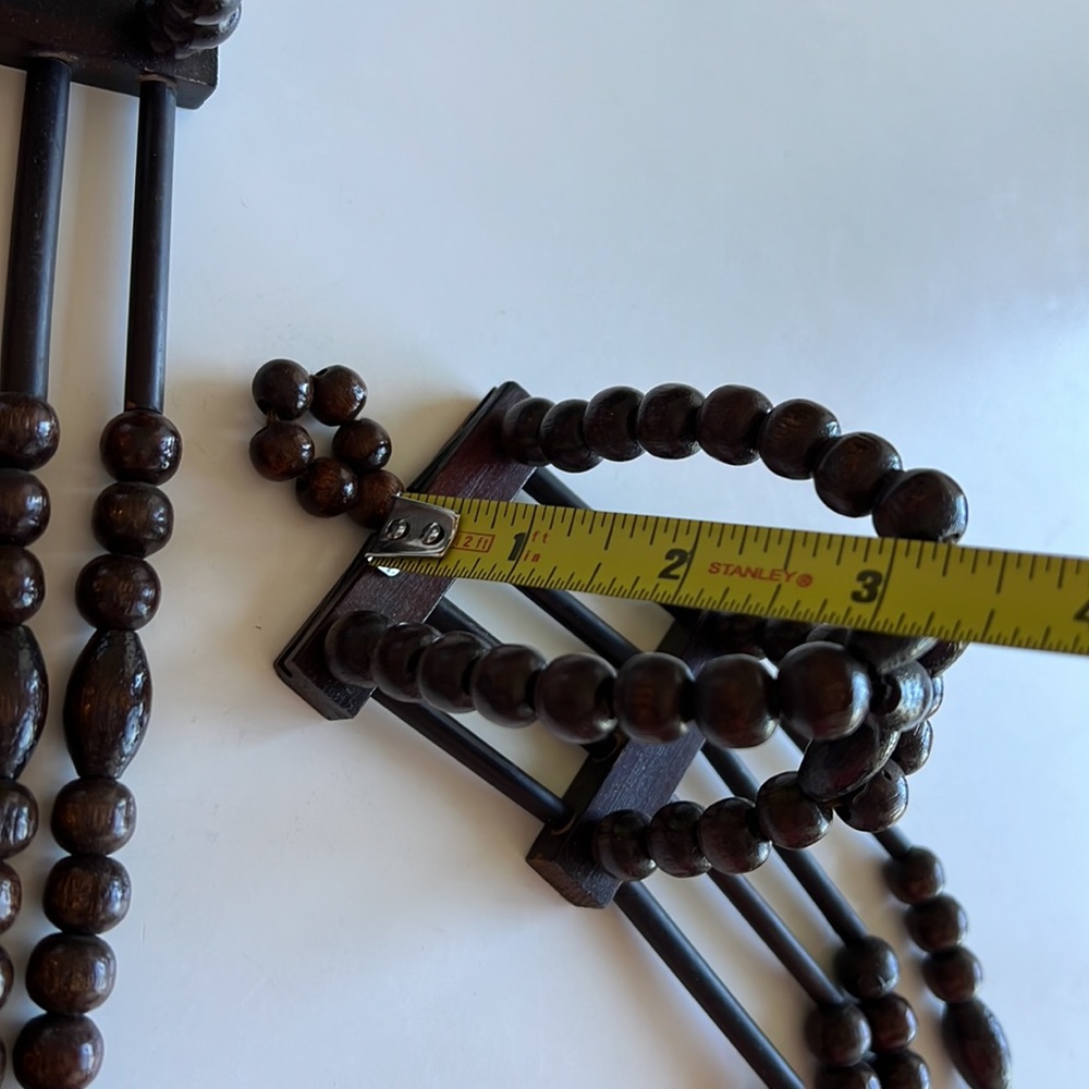 Vintage Wood Bead Hanging Plant Holders Pair - Picture 8 of 15